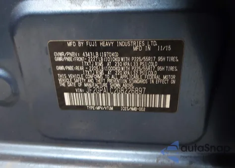 2016 Subaru Crosstrek 2.0I Limited z USA, uszkodzony, nr VIN JF2GPALC2G8226897